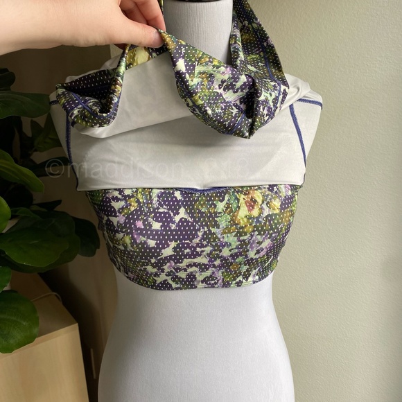 Lululemon Running In The City Tank Floral Sport White Multi Green Purple Size 6 - Picture 5 of 11